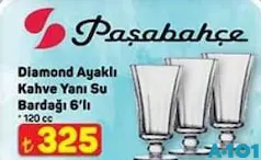 PAŞABAHÇE DİAMOND AYAKLI KAHVE YANI SU BARDAĞI 6'LI fiyat ve kampanya bilgisi